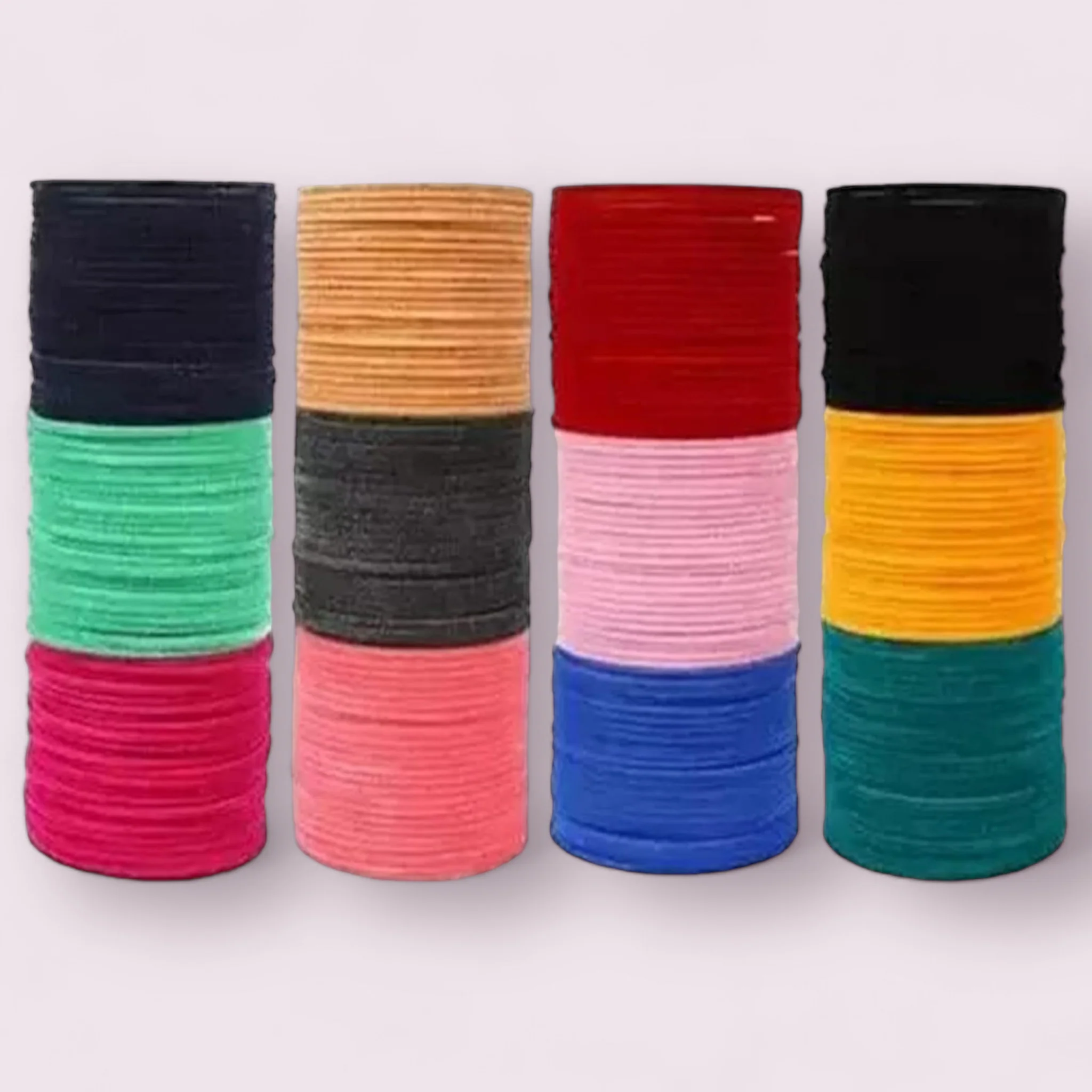 12 Colour Velvet Bangles Set (12 Bangles Each Colour)