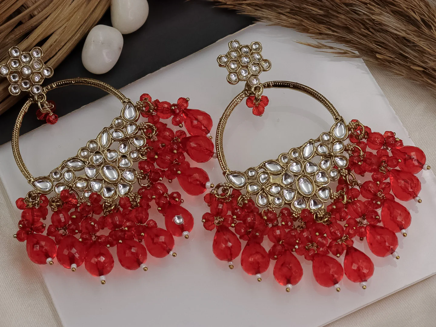 Anokhi Kundan Chandbali with Crystal Beads - Image 4