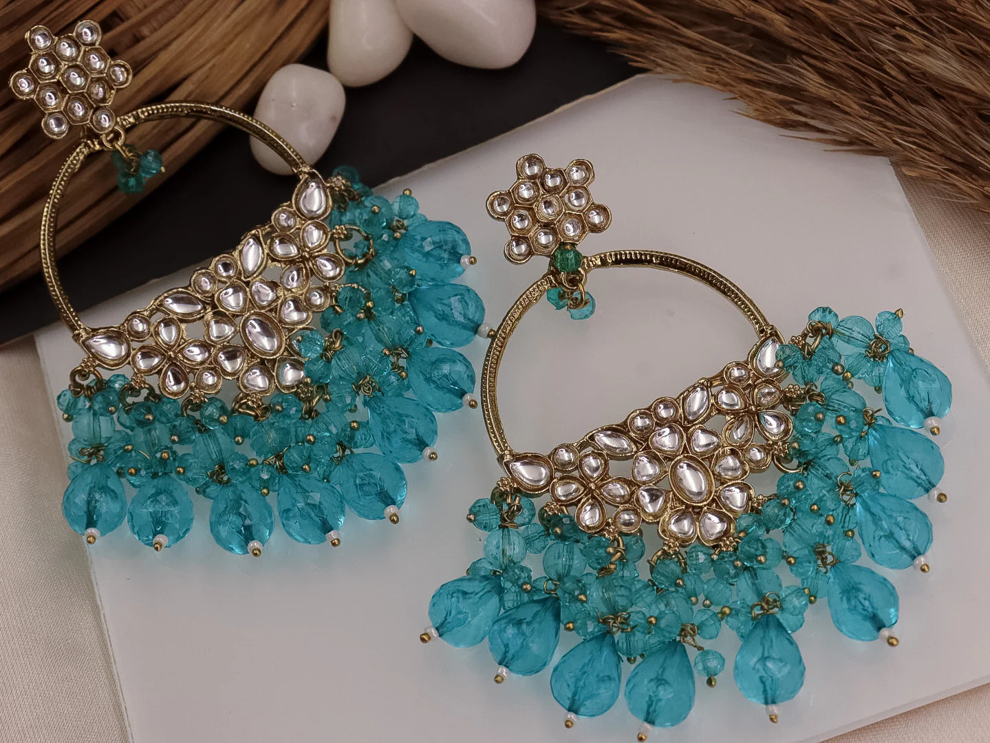 Anokhi Kundan Chandbali with Crystal Beads - Image 6