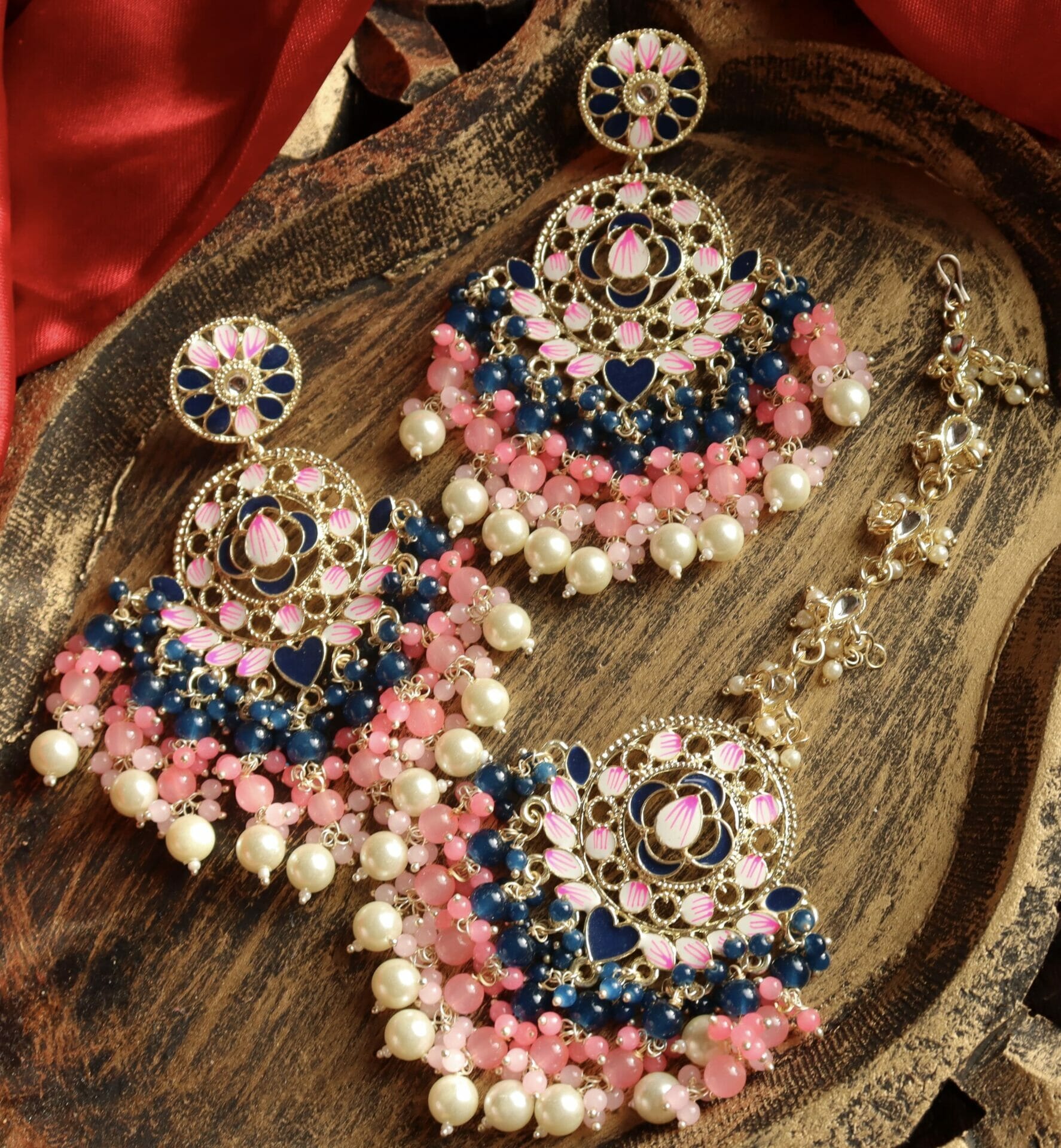 Aparna Colourful Chandbali With Teeka - Image 19