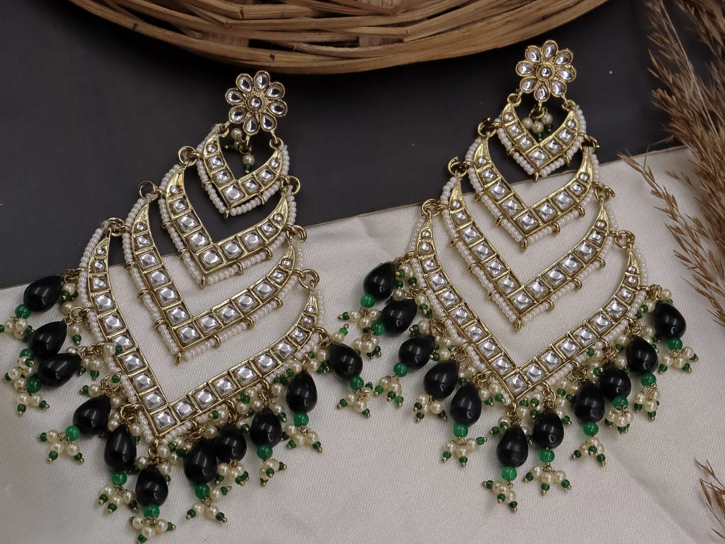 Bhavini Long 4 Layered Chandbali - Image 10