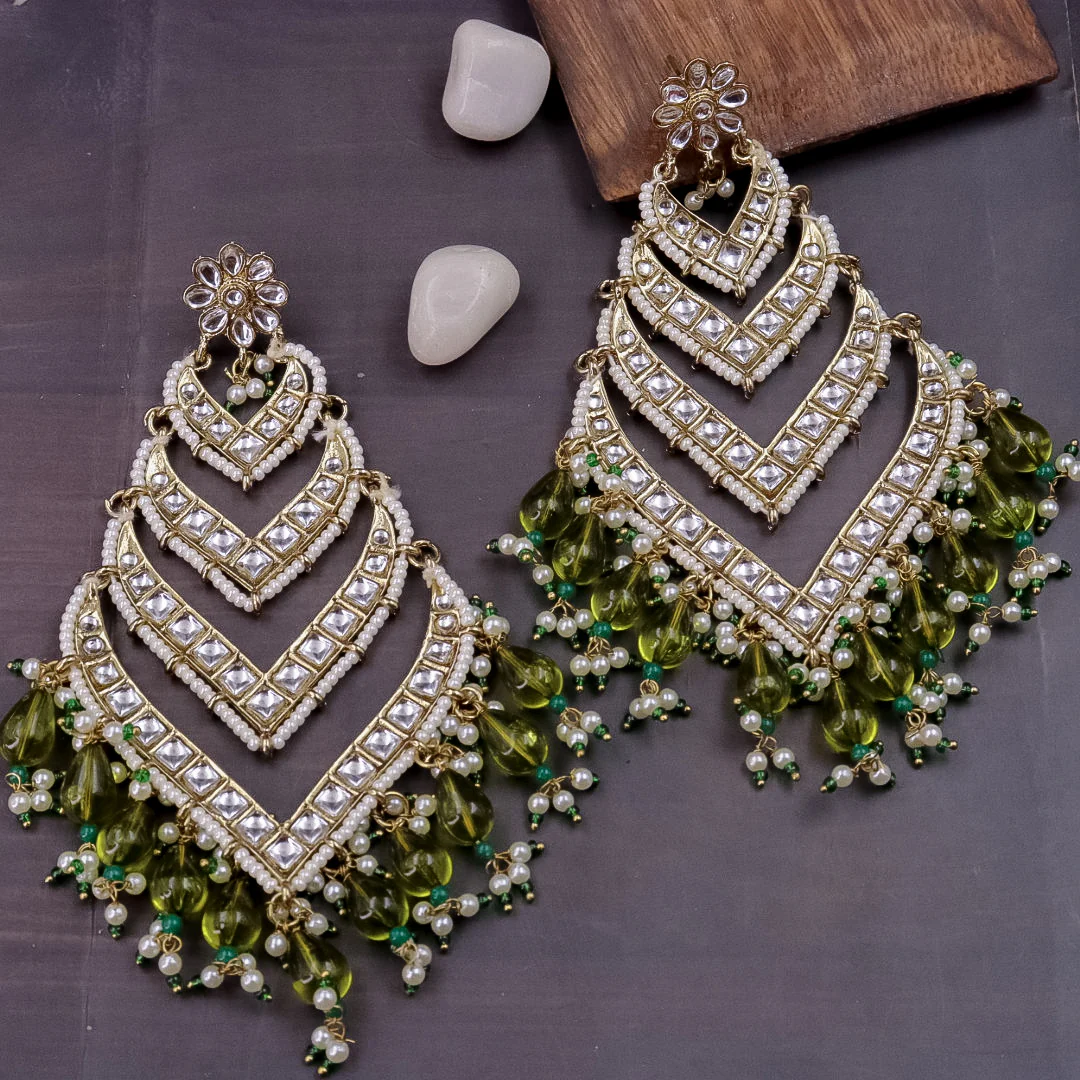 Bhavini Long 4 Layered Chandbali - Image 5