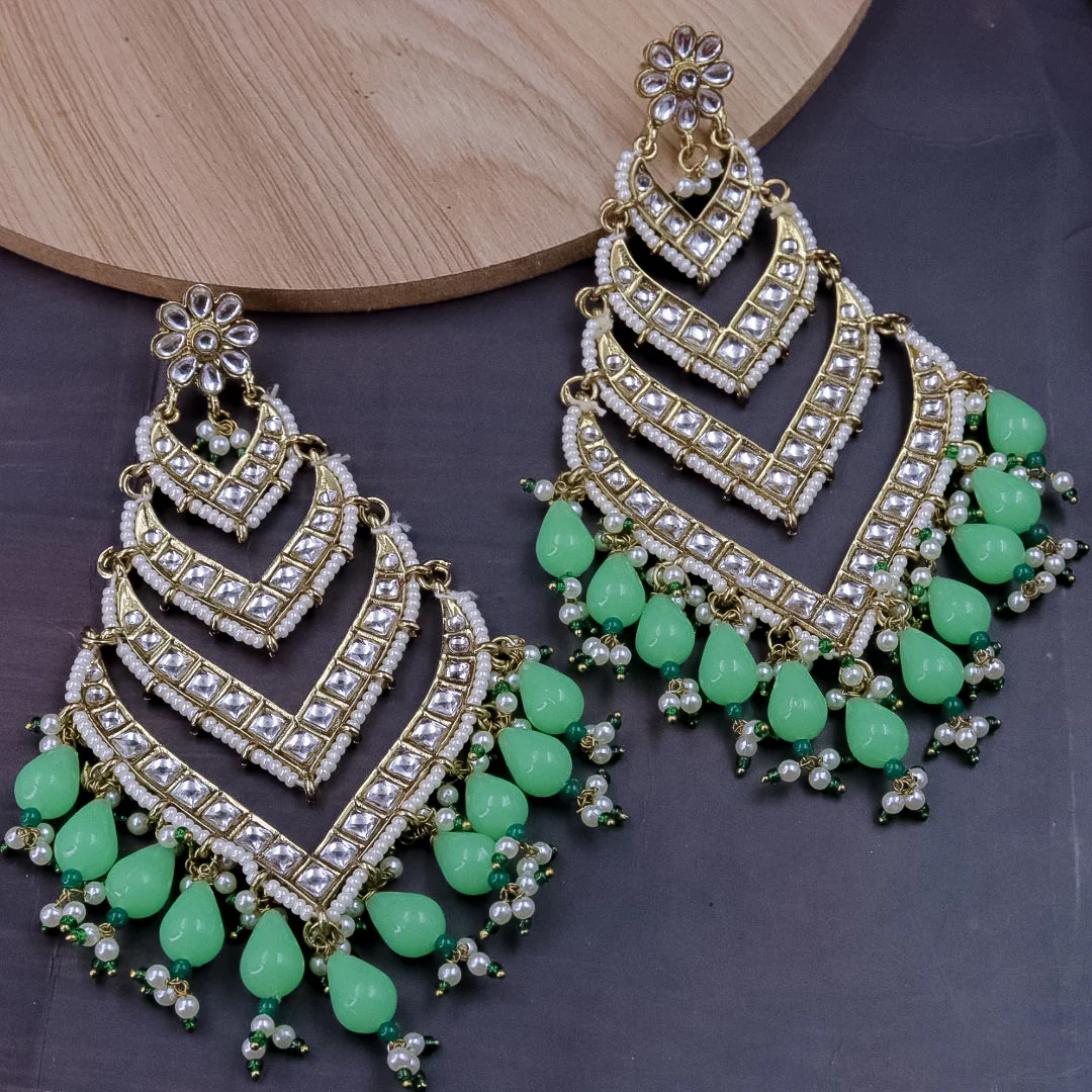 Bhavini Long 4 Layered Chandbali - Image 6