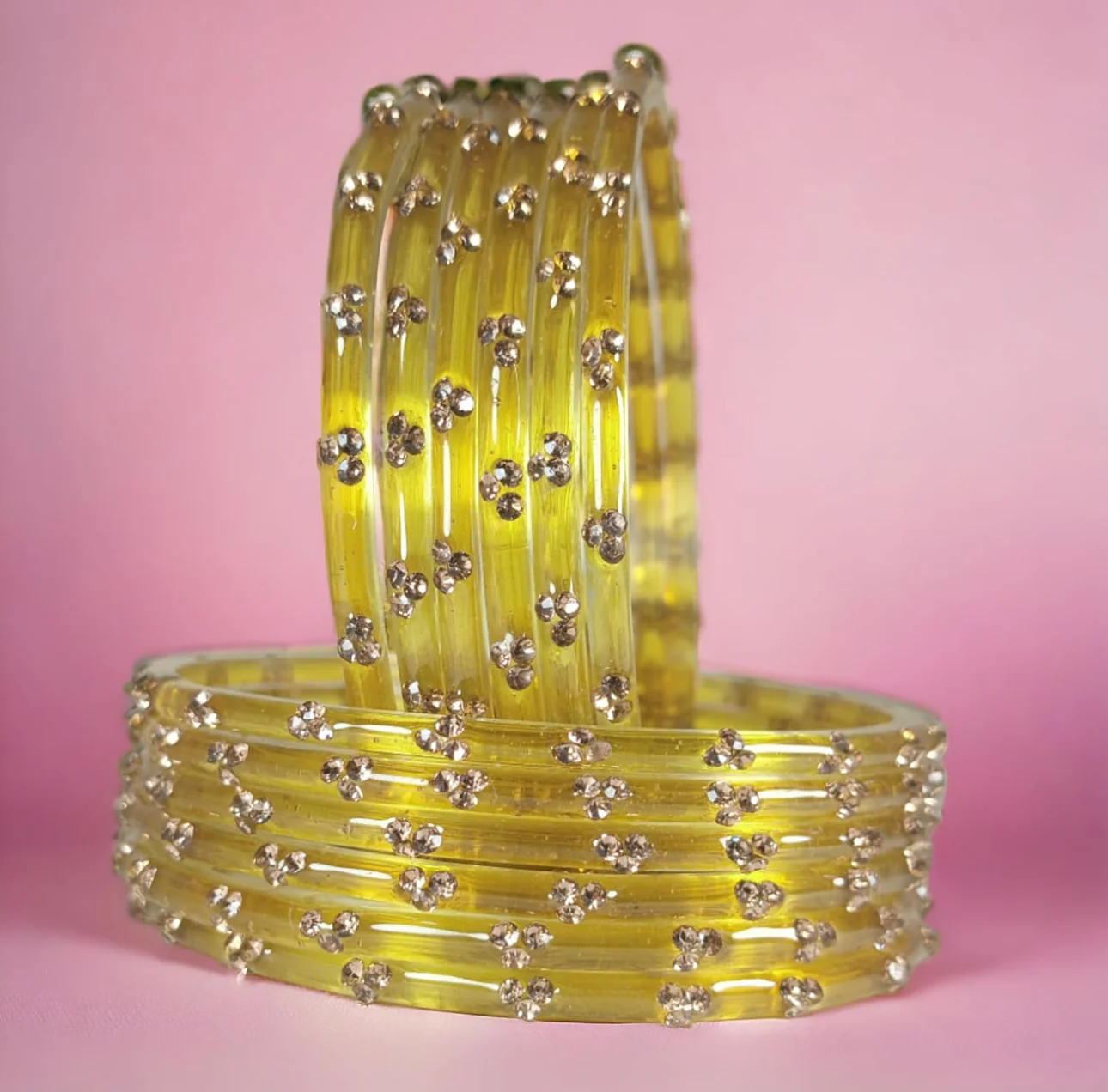 Colourful Raindrop Glass Bangles - 12 Bangles - Image 4