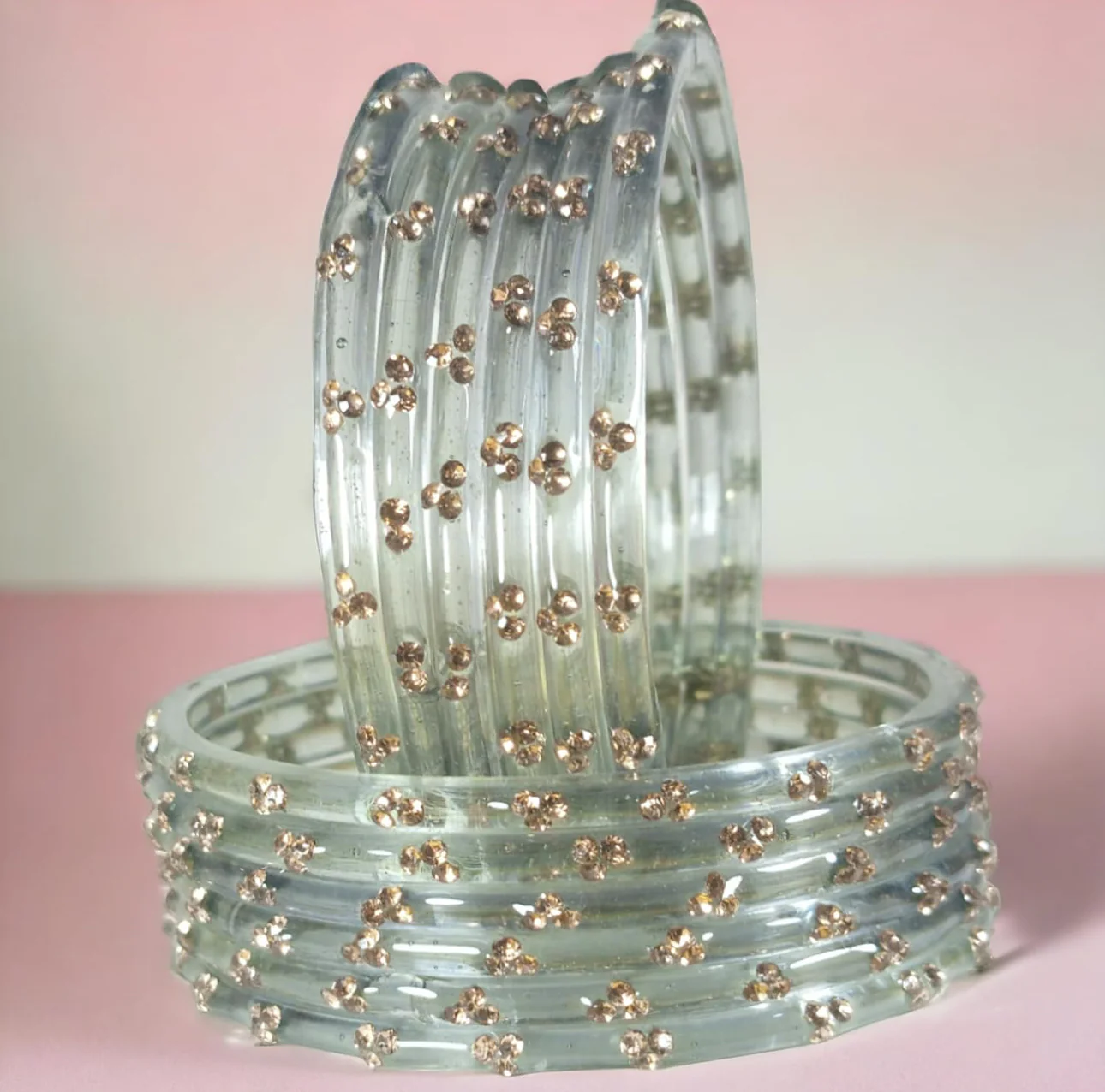 Colourful Raindrop Glass Bangles - 12 Bangles - Image 5