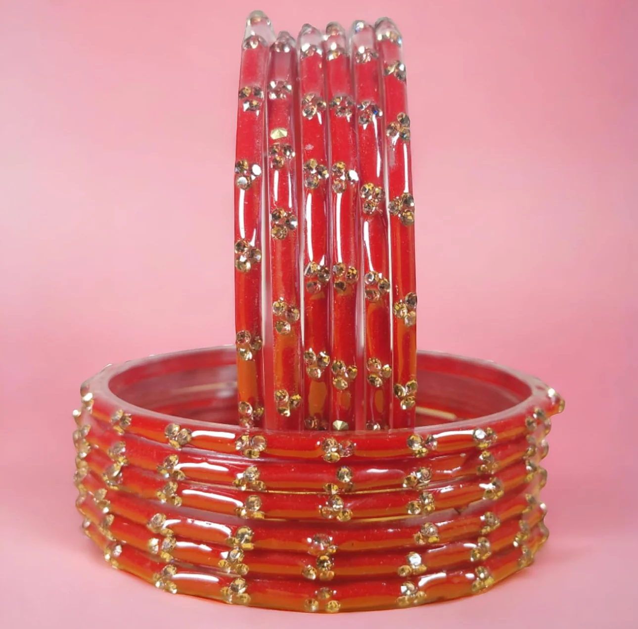 Colourful Raindrop Glass Bangles - 12 Bangles - Image 7