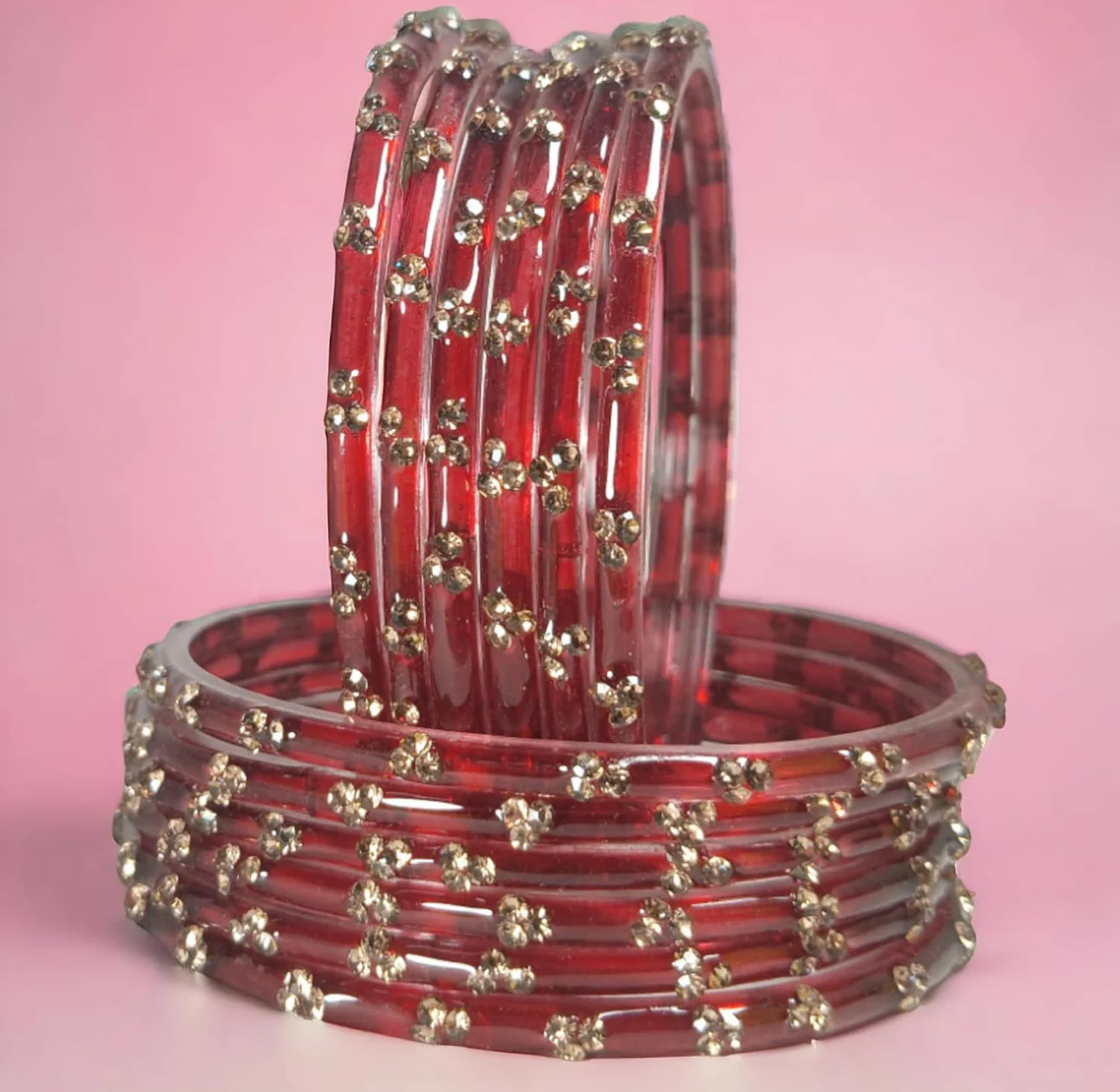 Colourful Raindrop Glass Bangles - 12 Bangles - Image 8