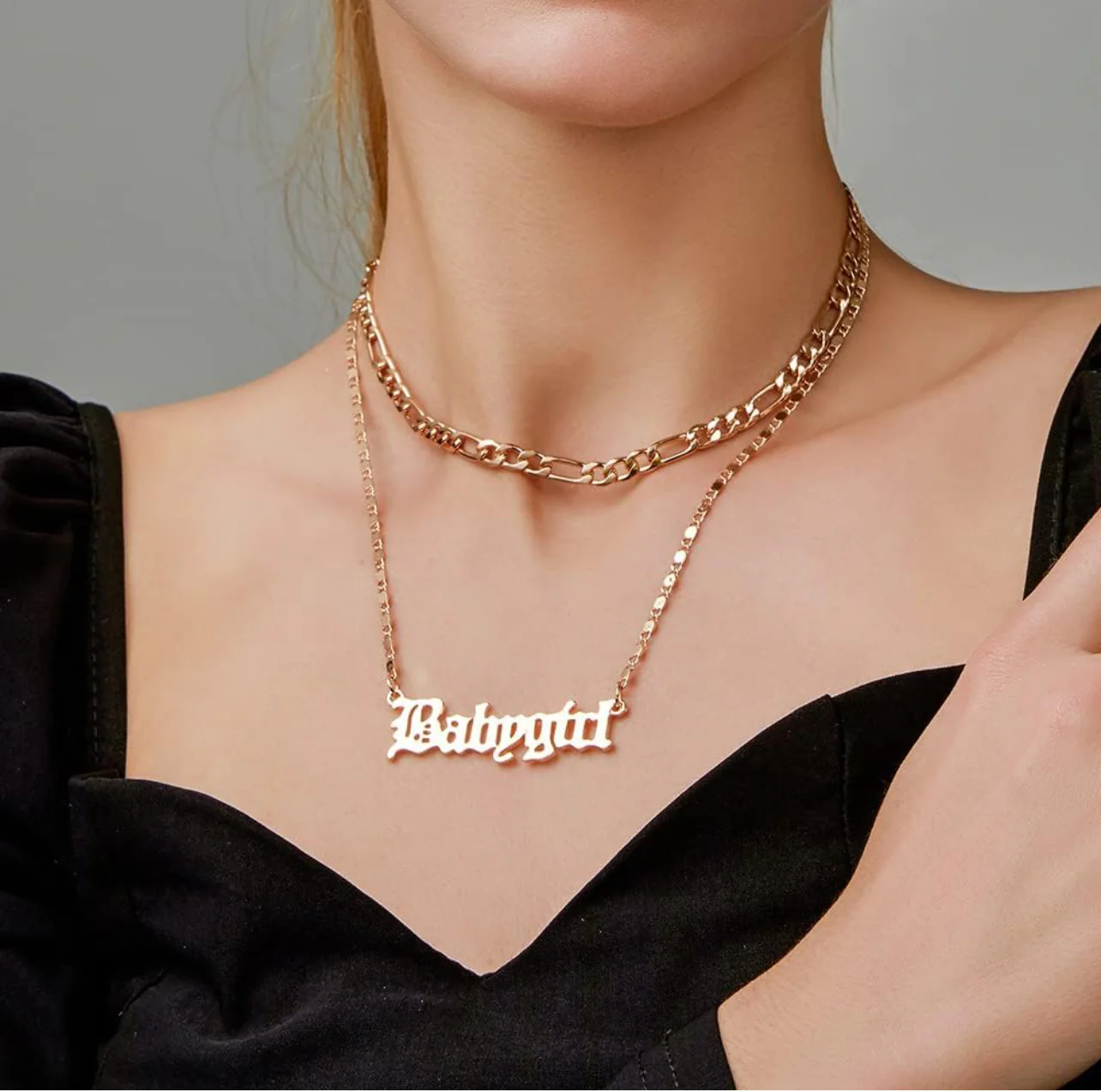 Baby girl Stainless Steel Double Chain Necklace