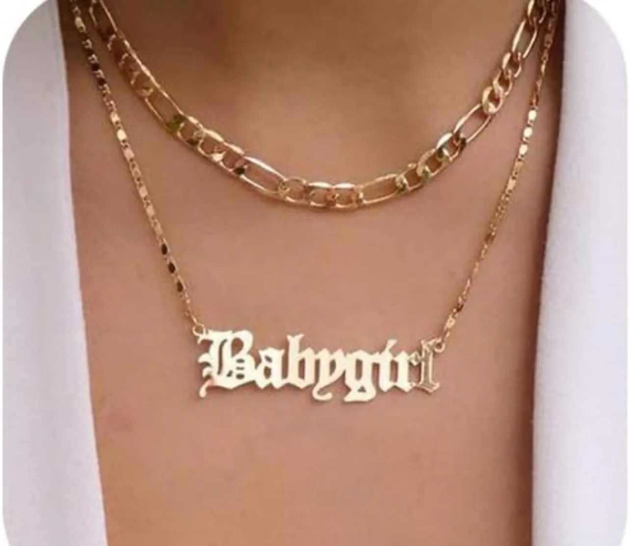 Baby girl Stainless Steel Double Chain Necklace - Image 3