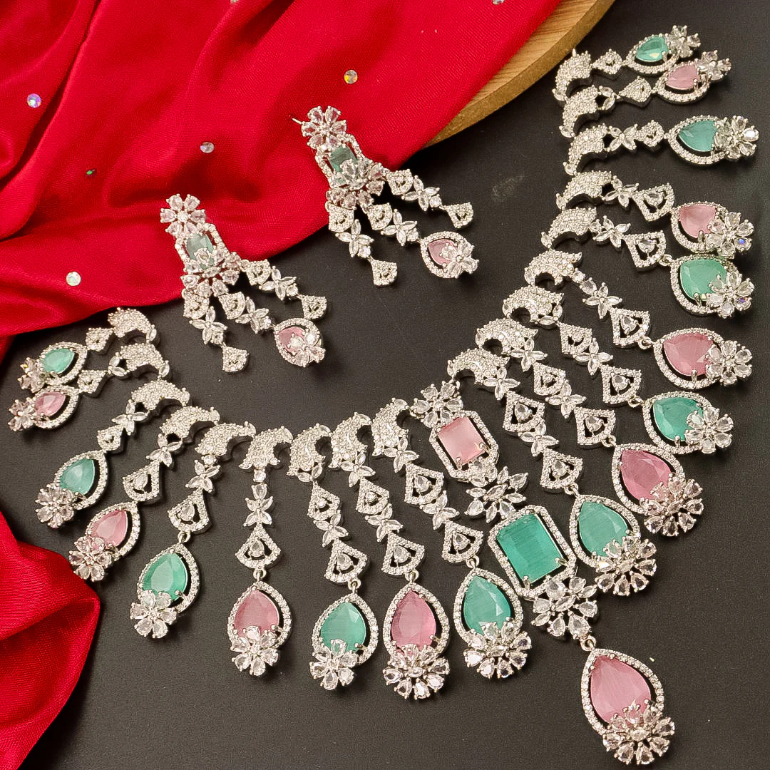 Vrusha AD Choker - Pink Mint