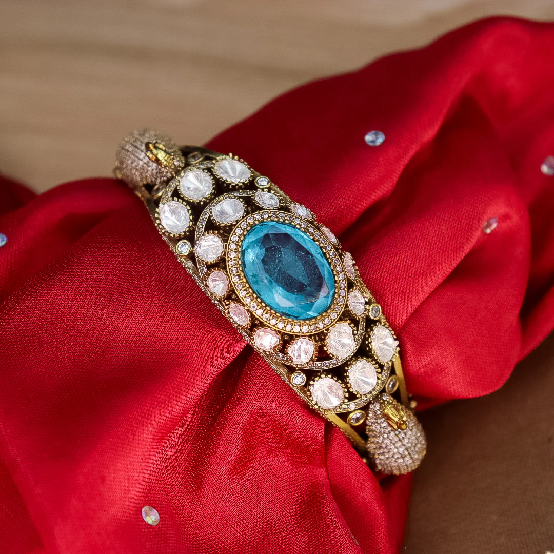 Trending Moissante Designer Kada- Turquoise