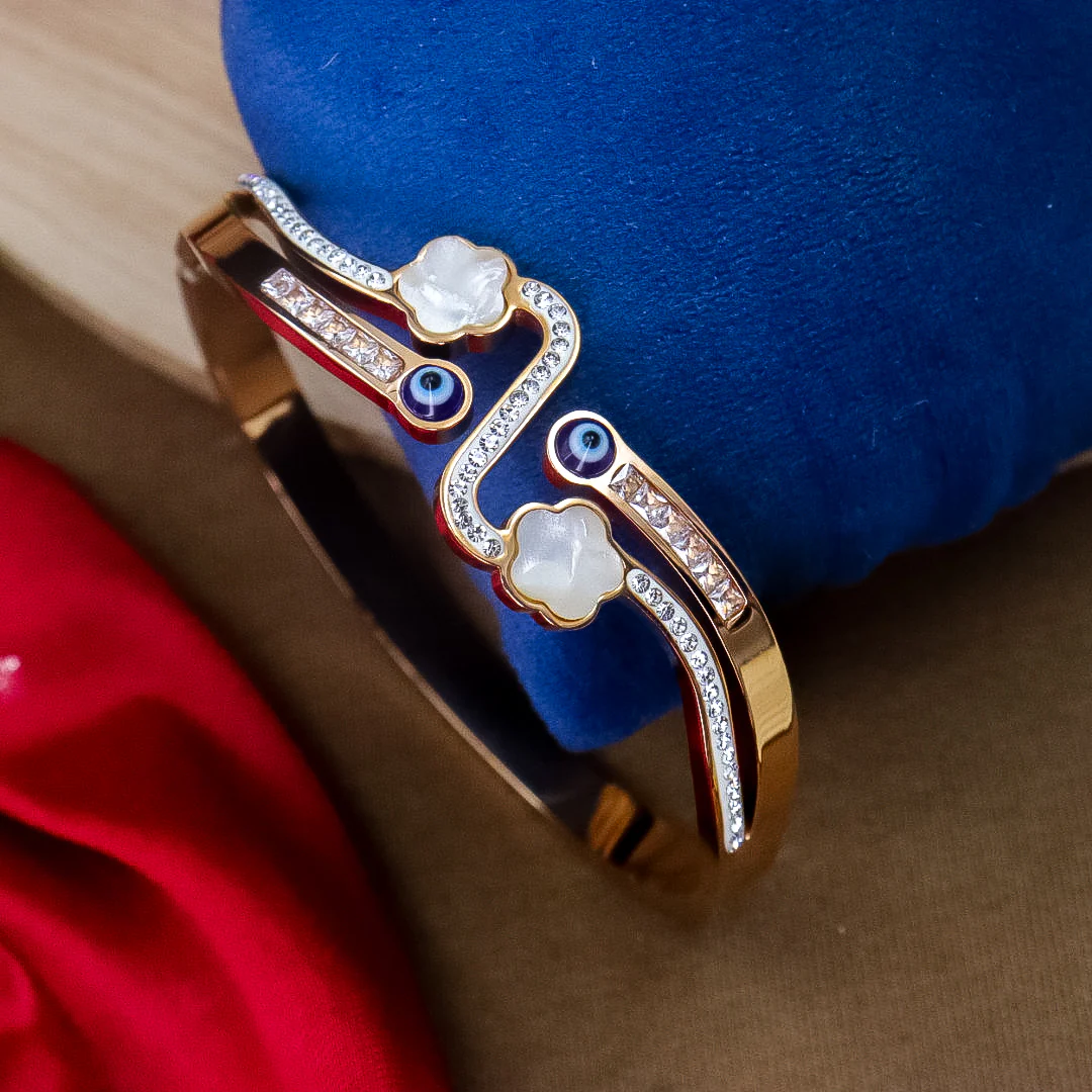 Yuna Evil Eye Stainless Steel Kada - Image 2