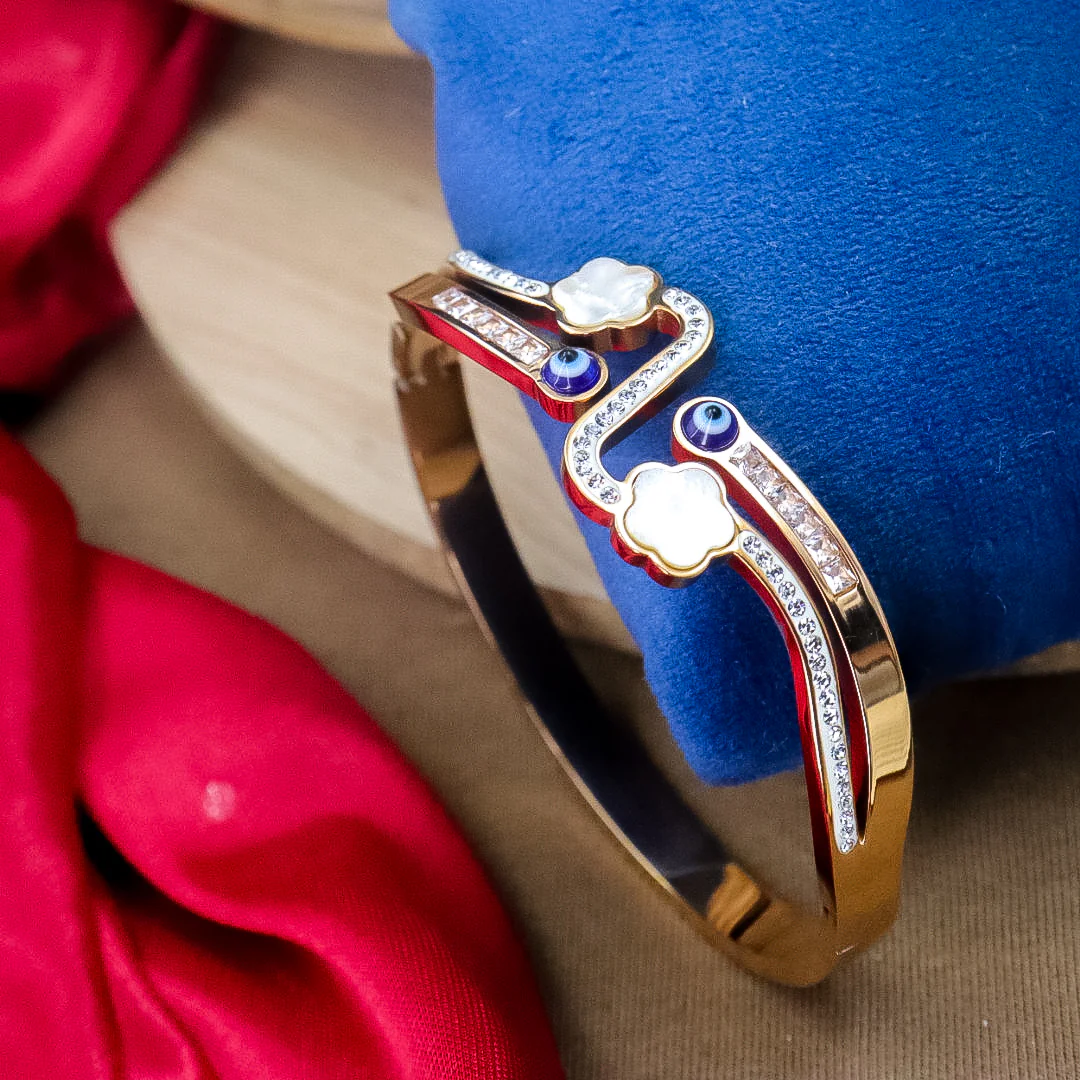 Yuna Evil Eye Stainless Steel Kada - Image 3
