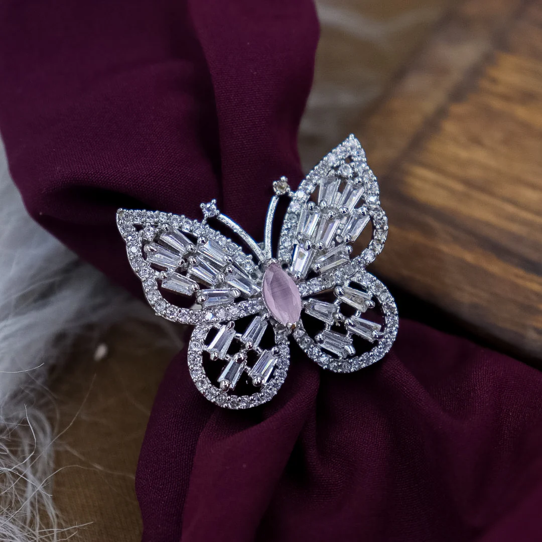 Butterfly AD Ring - Baby Pink