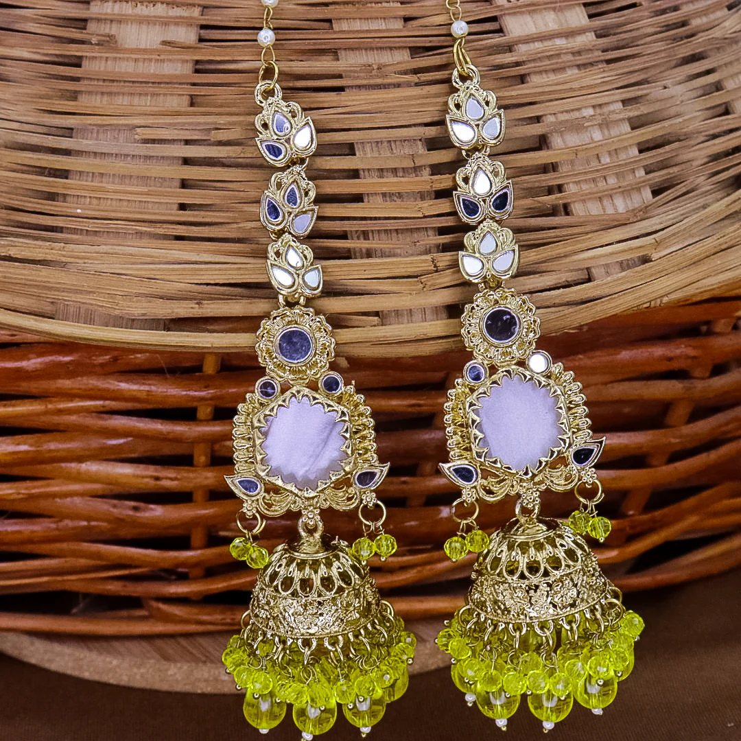 Swati MOP jhumka With long Kaanchain - Image 4