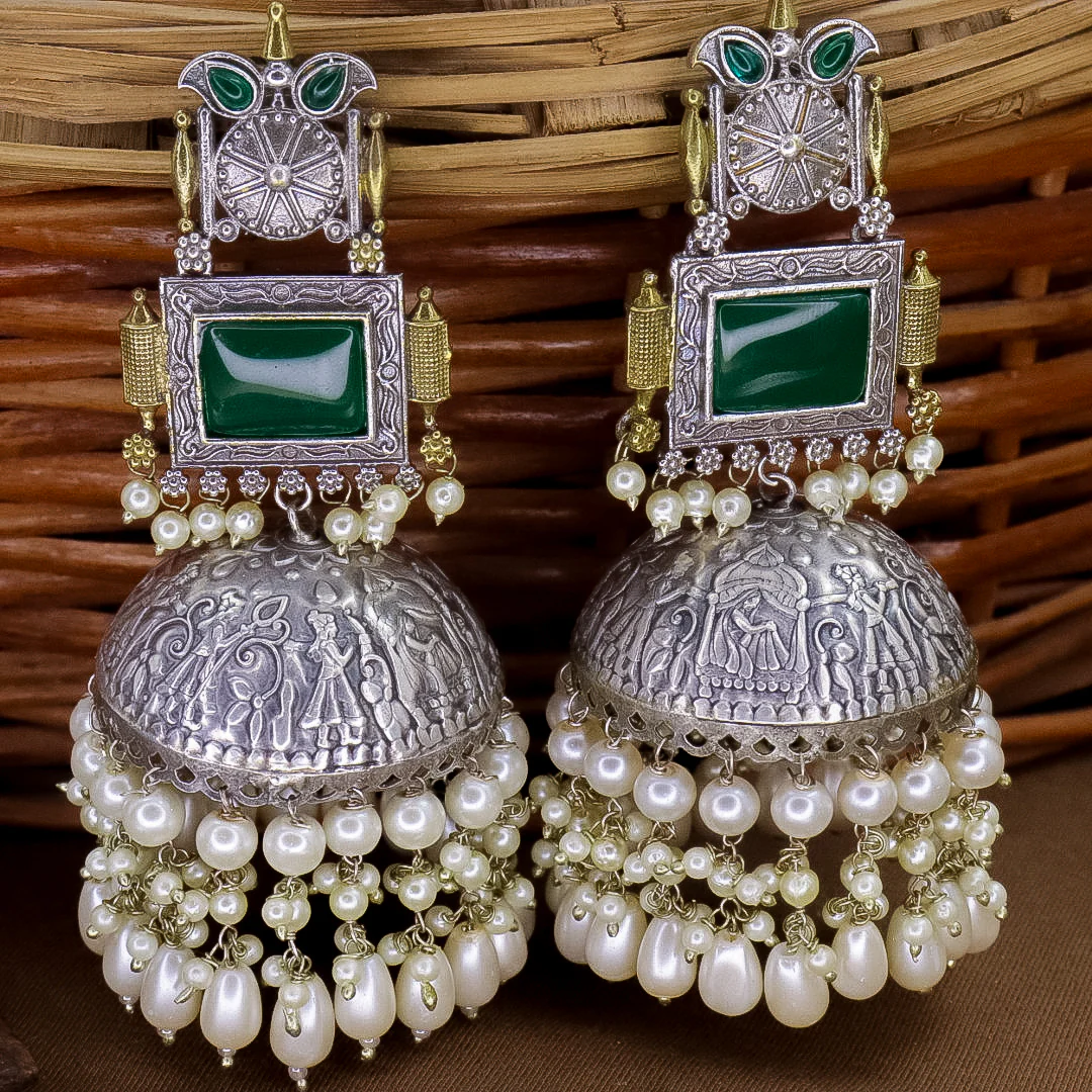 Shonali Statement Premium Brass Jhumka - Image 2