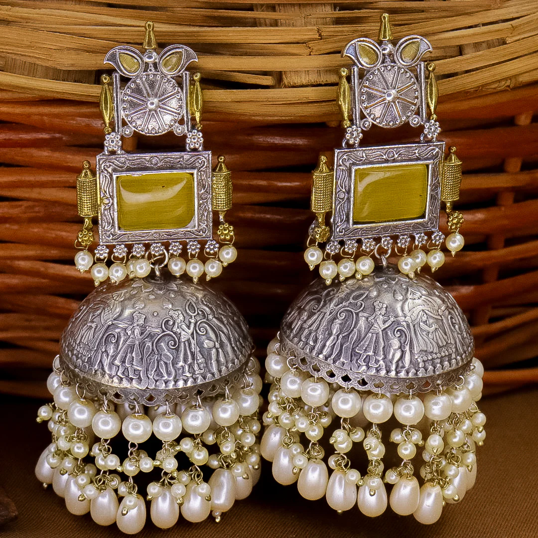 Shonali Statement Premium Brass Jhumka - Image 3