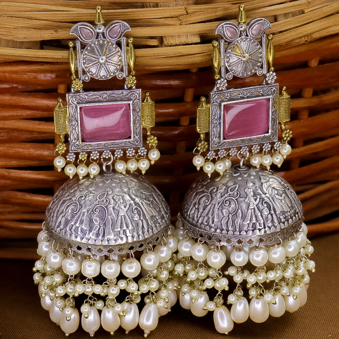 Shonali Statement Premium Brass Jhumka - Image 4