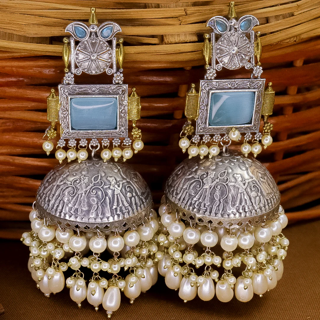 Shonali Statement Premium Brass Jhumka - Image 5