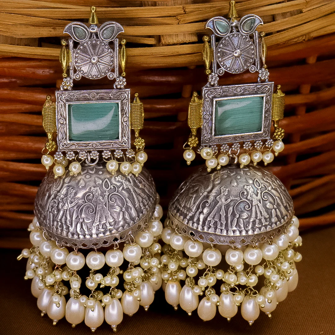 Shonali Statement Premium Brass Jhumka - Image 6