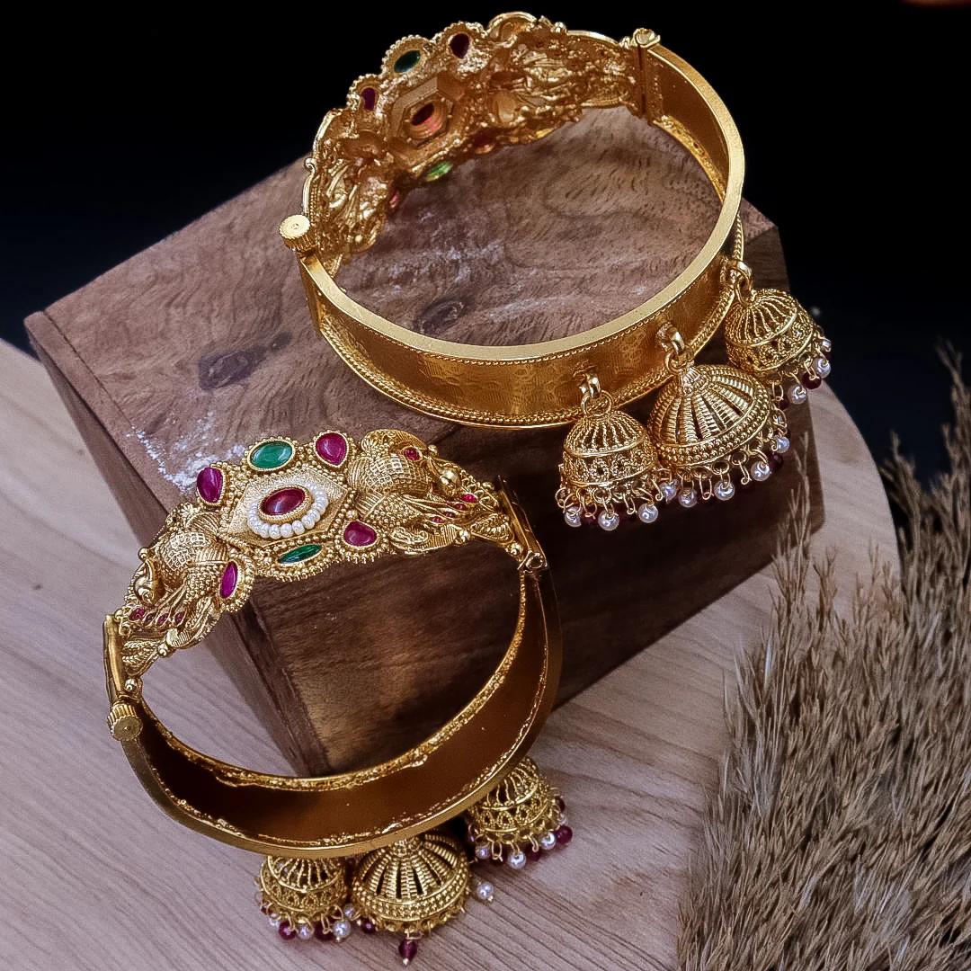 Churina Copper Kada With Ghungro  Latakan - Image 2
