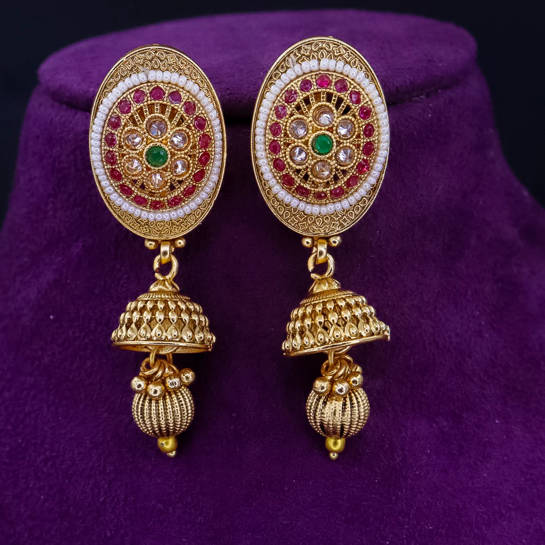 Sangeeta Copper Ethnic Choker With Earrings - Image 2