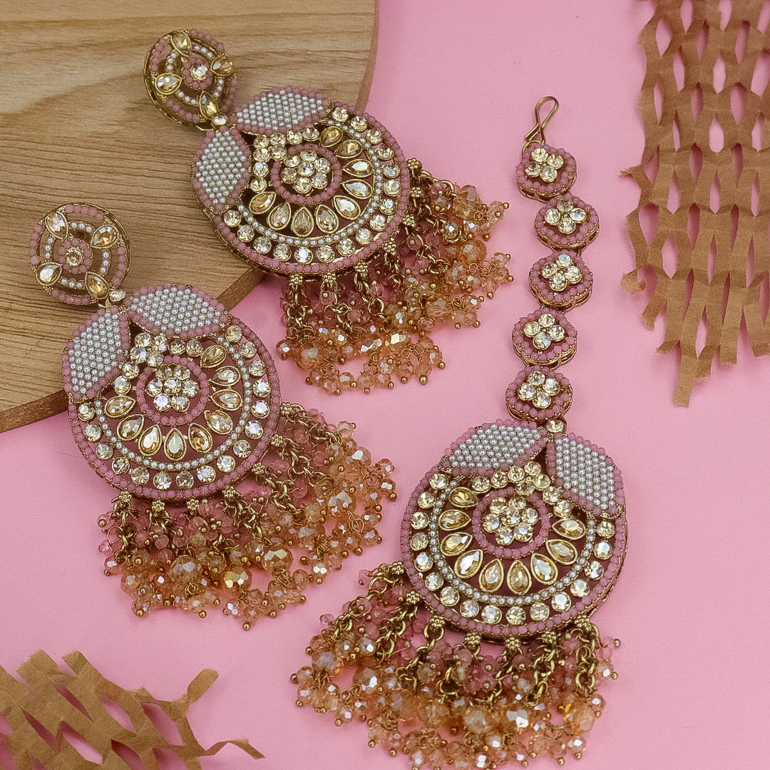 Uzma Pakistani Earrings And Mangtika - Image 2