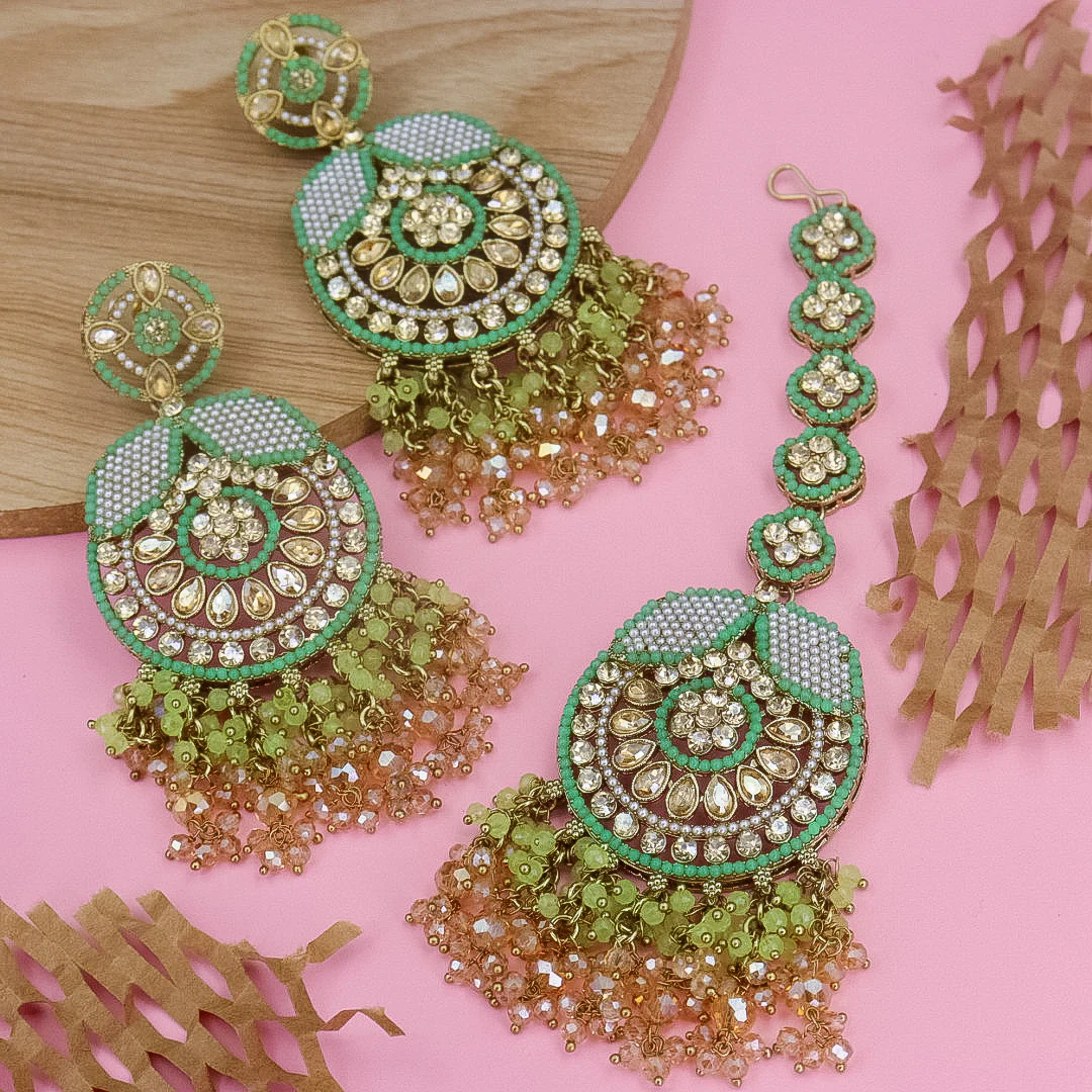 Uzma Pakistani Earrings And Mangtika - Image 8