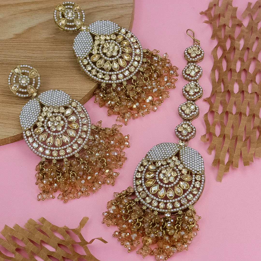 Uzma Pakistani Earrings And Mangtika - Image 9