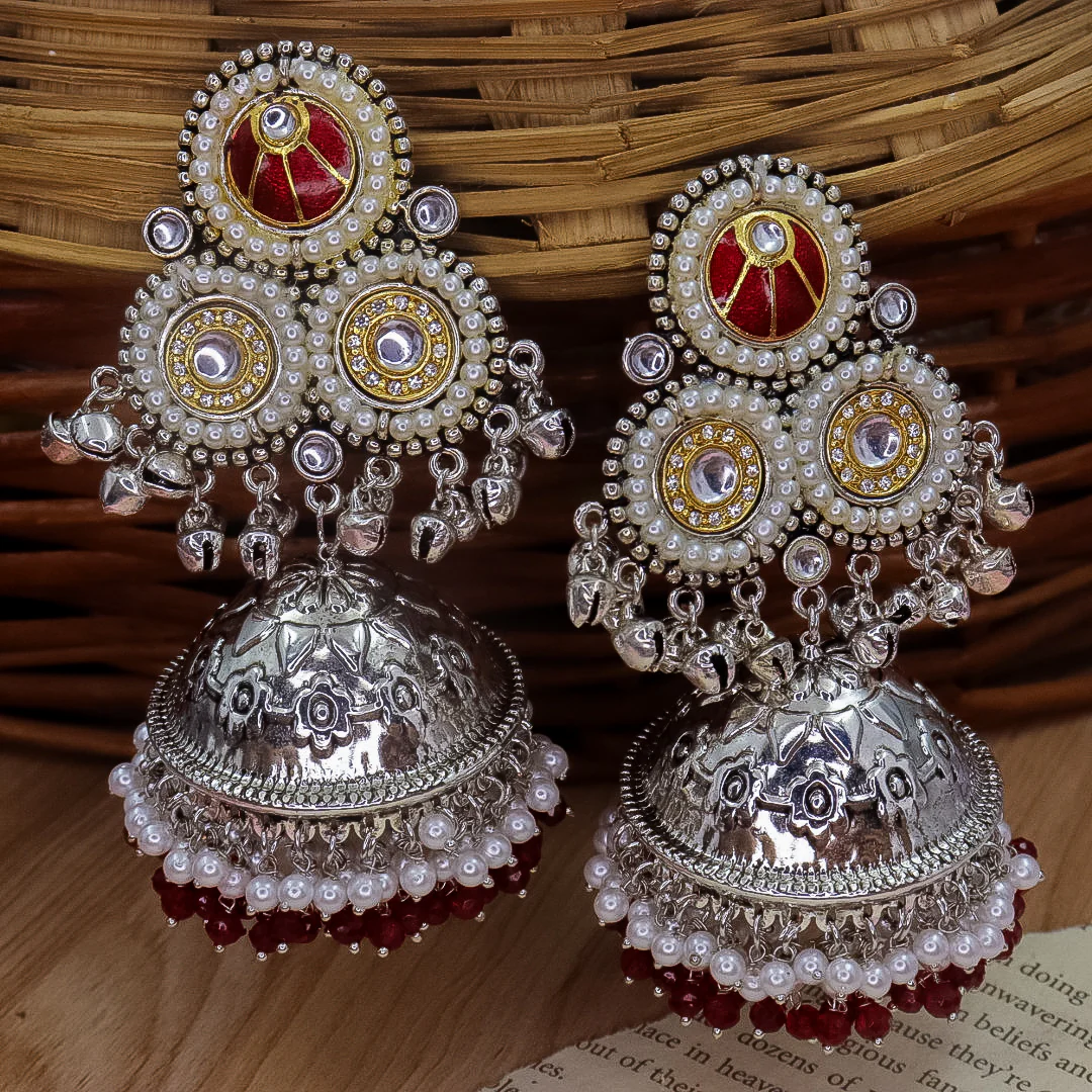 Shanu Brass Jhumka with Ghungroo - Image 2