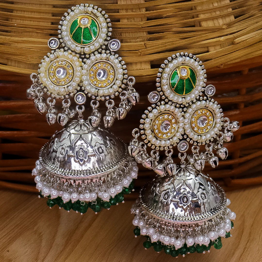Shanu Brass Jhumka with Ghungroo - Image 3