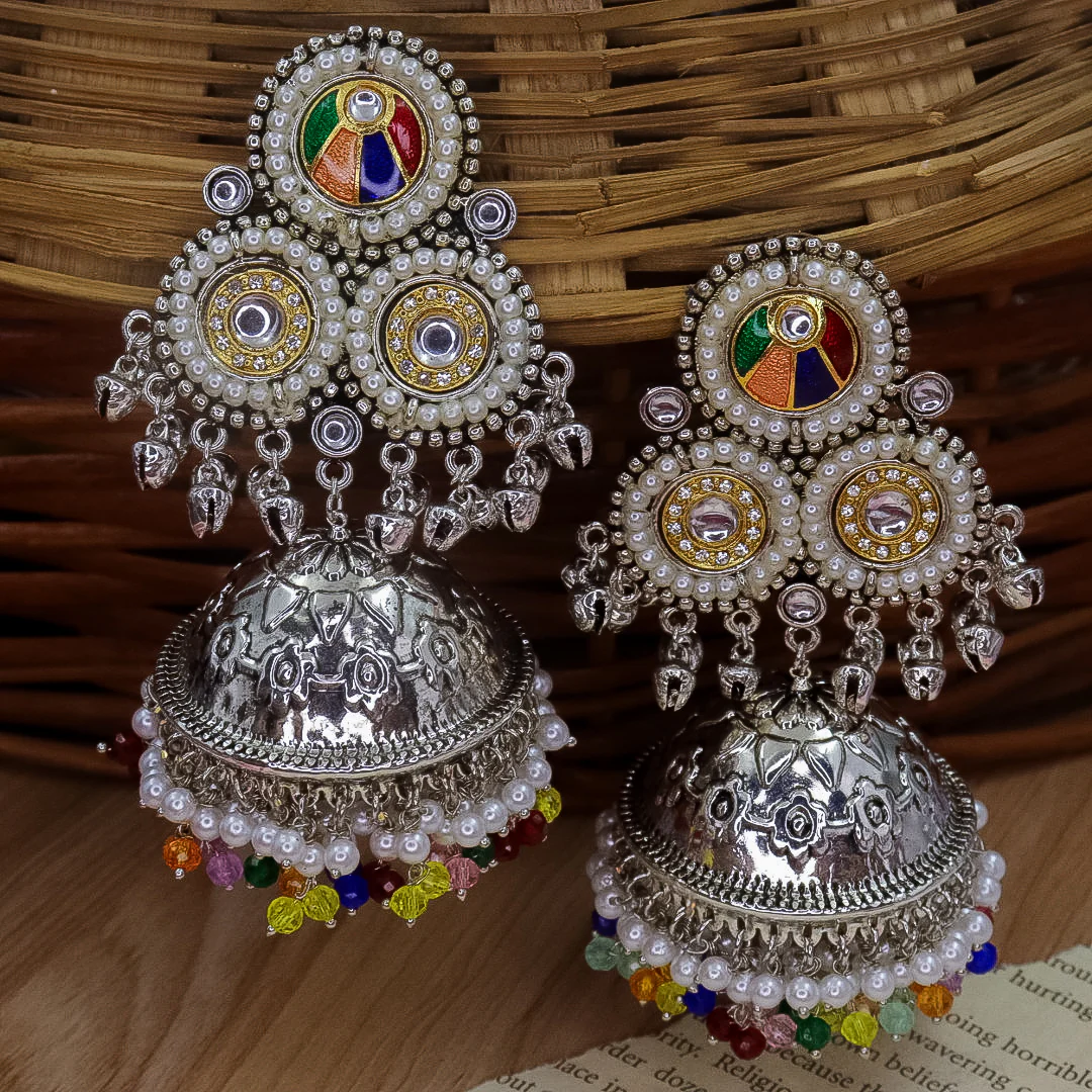 Shanu Brass Jhumka with Ghungroo - Image 4