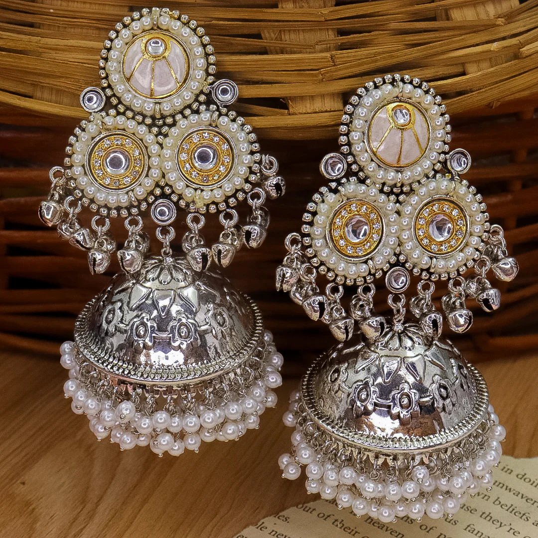 Shanu Brass Jhumka with Ghungroo - Image 5