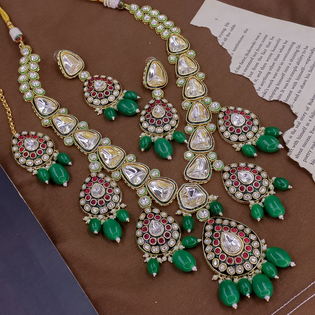 Garima Semi Bridal Long Polki Set - Image 2