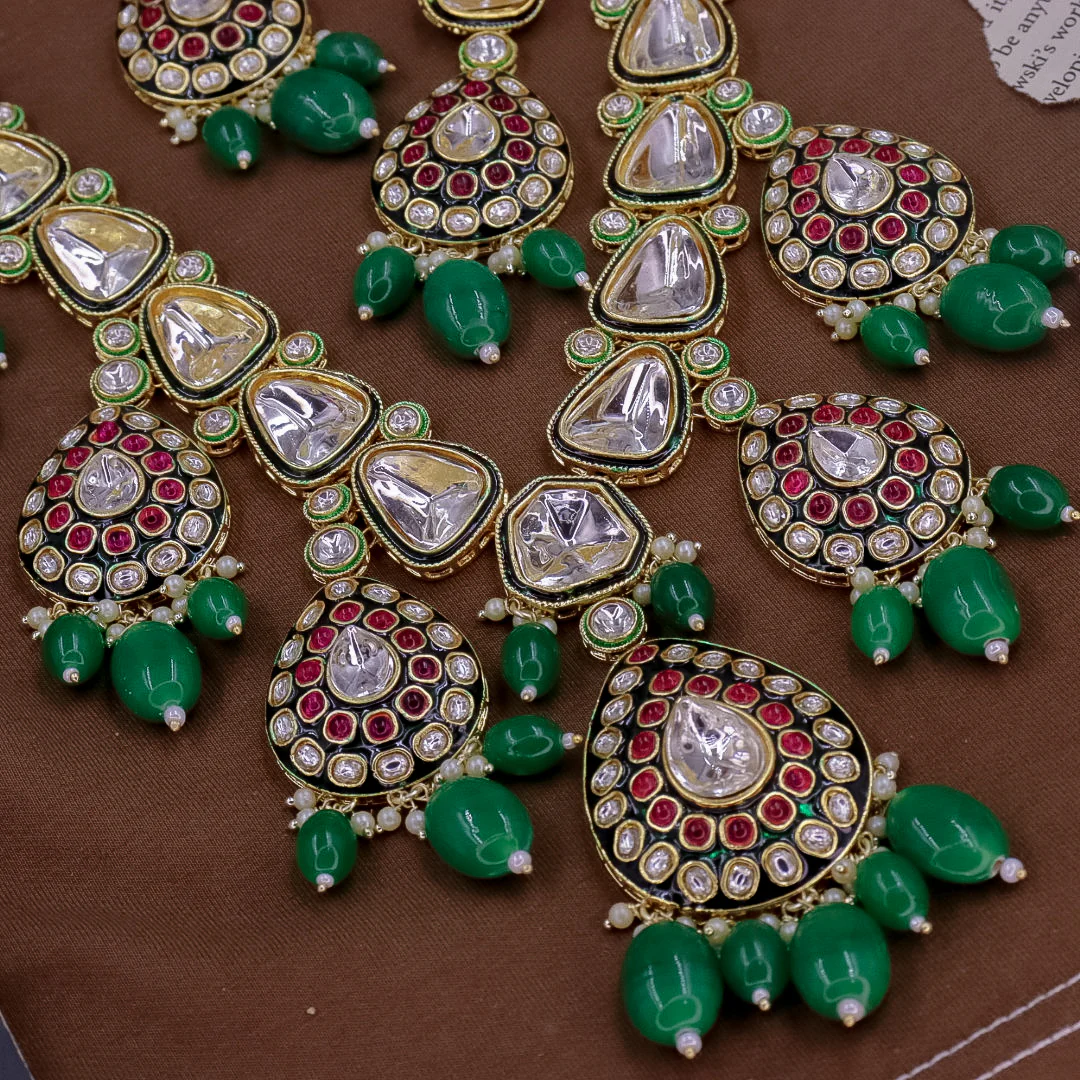 Garima Semi Bridal Long Polki Set - Image 4