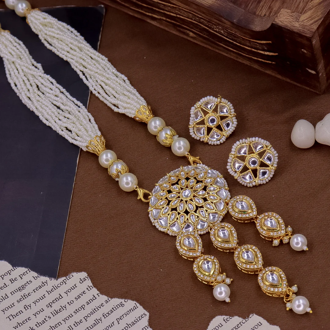 Mona Long Kundan Set - Image 3