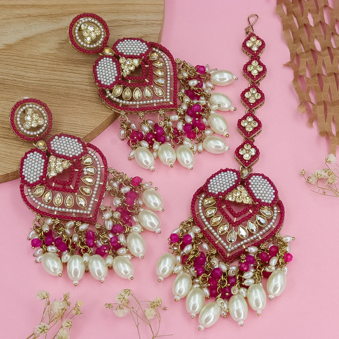Momina Pakistani Earrings And Mangtika