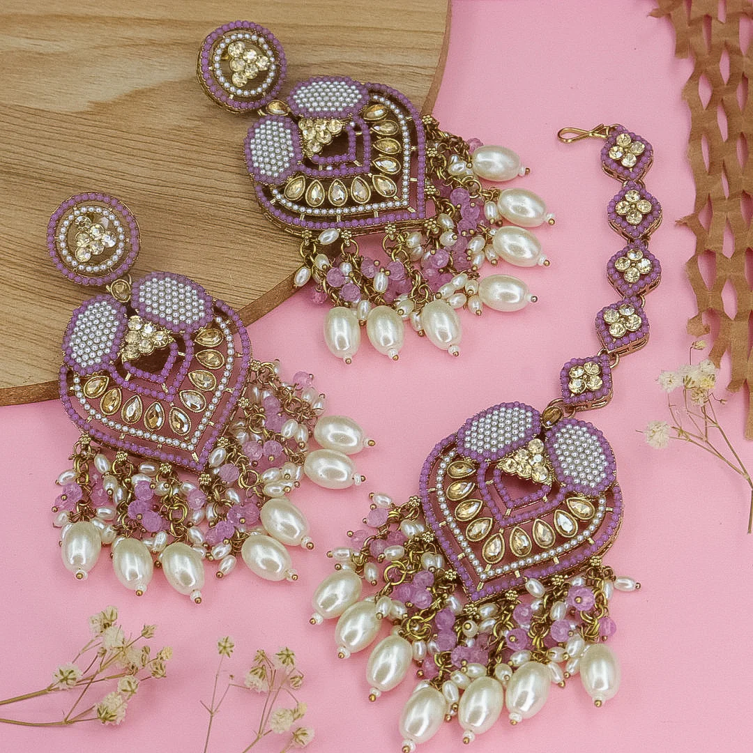 Momina Pakistani Earrings And Mangtika - Image 10
