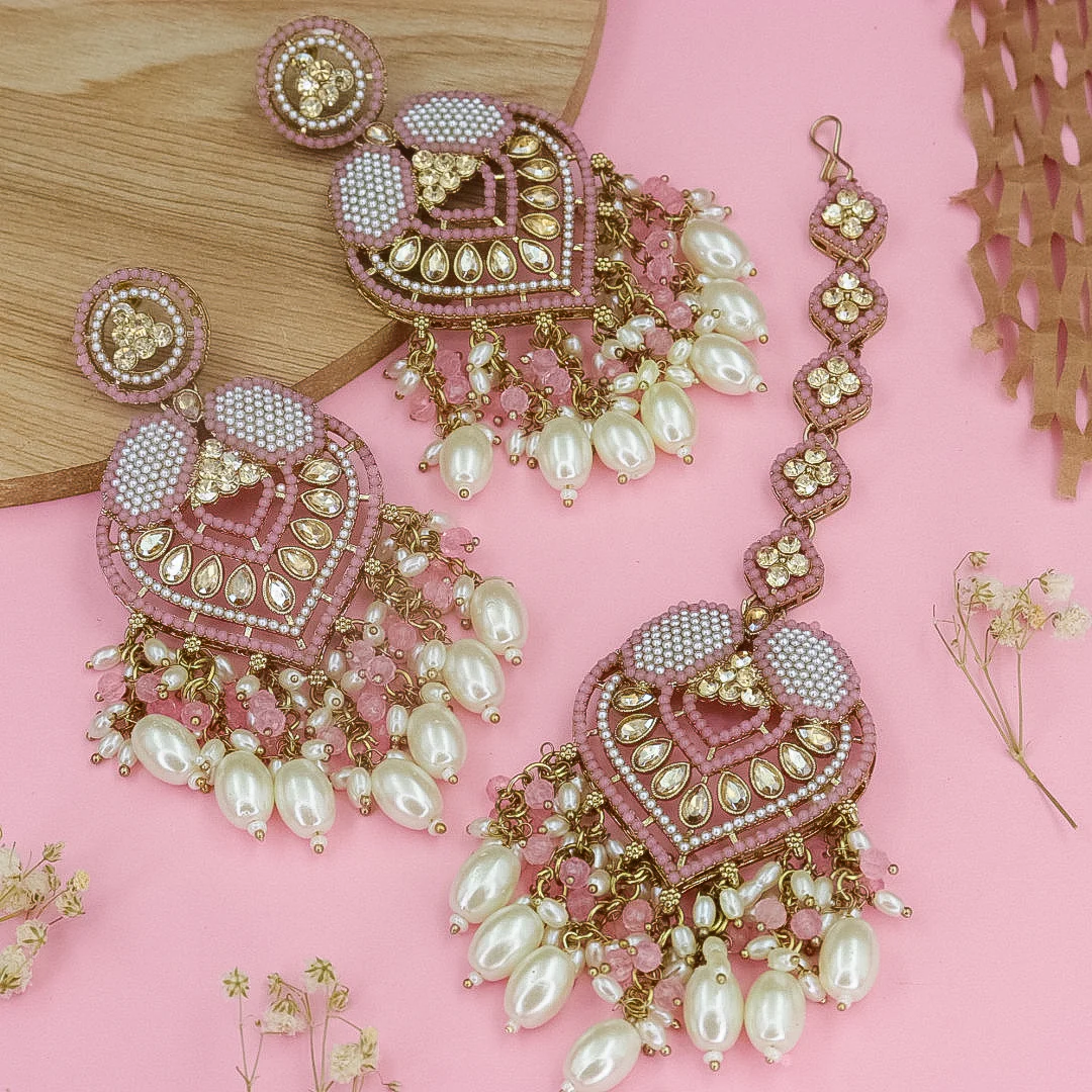 Momina Pakistani Earrings And Mangtika - Image 7