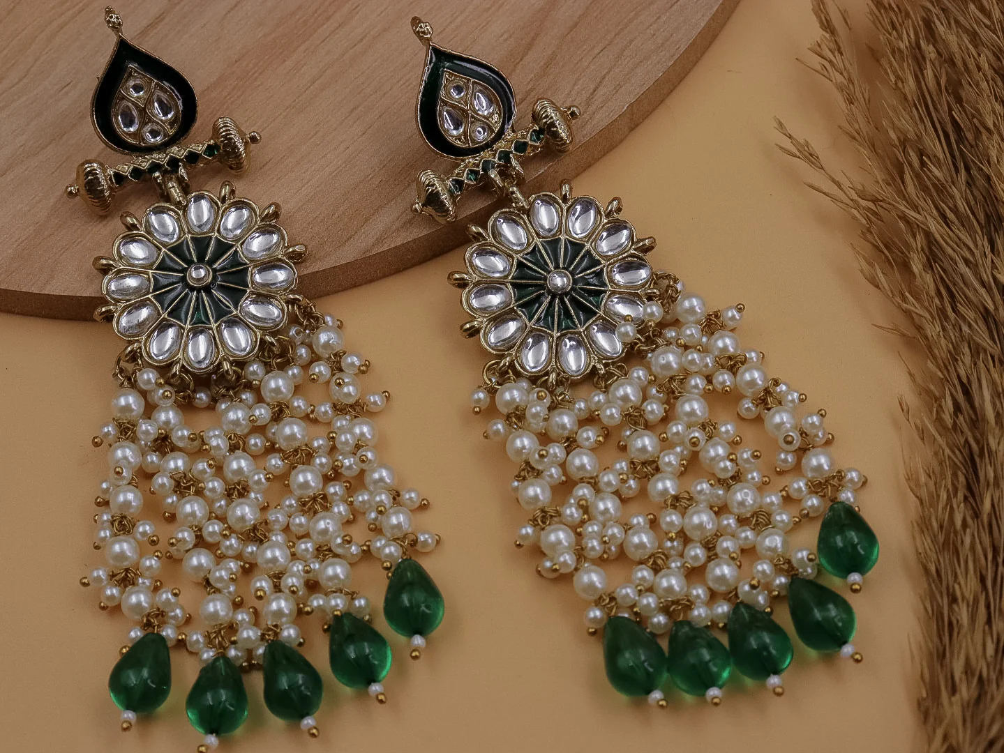 Dhwani Pearl Latakan Chandbali - Image 3