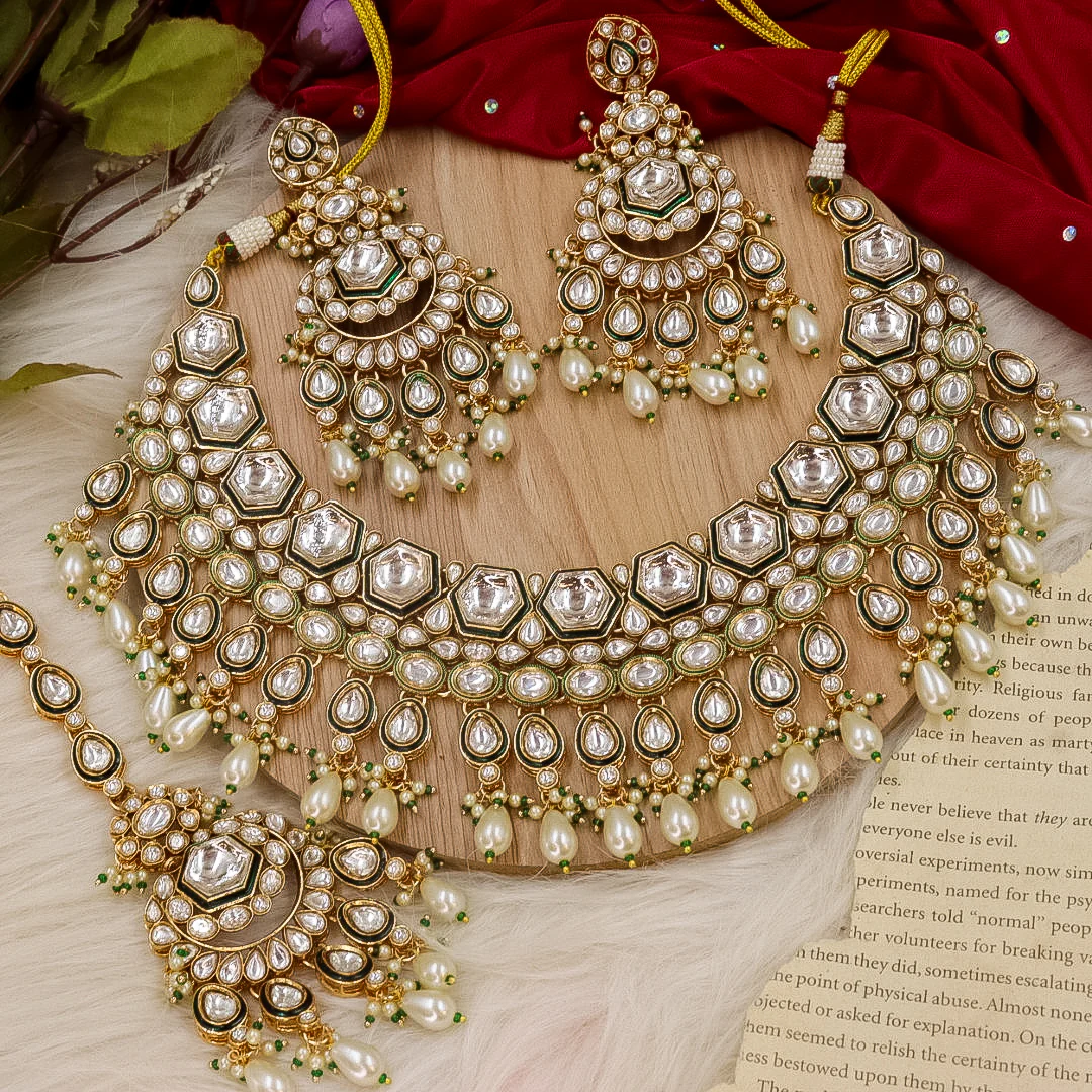 Zafiya Semi Bridal Set - white