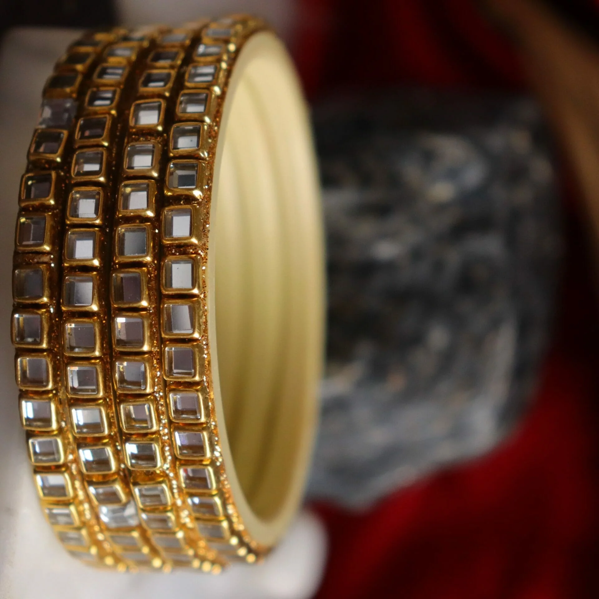 Genelia Kundan Bangles - (4 Bangles) - Image 3