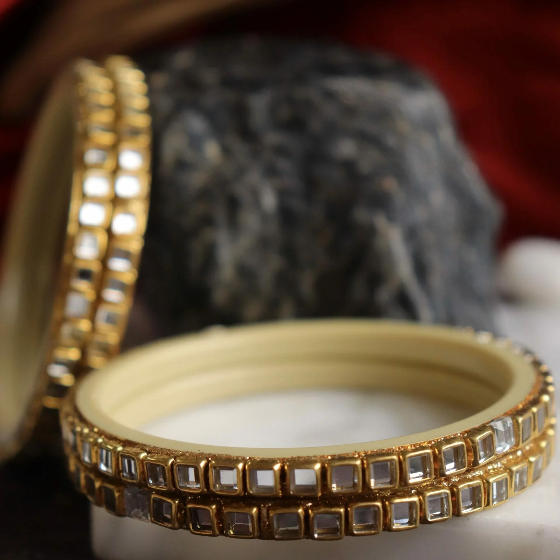 Genelia Kundan Bangles - (4 Bangles) - Image 4