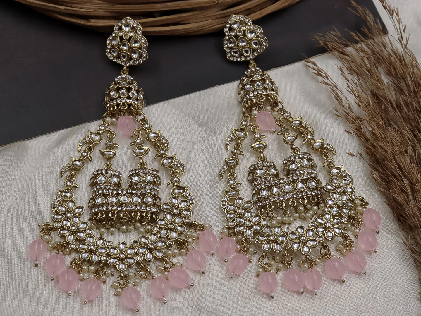 Jhoomar Long Kundan Chandbali - Image 10