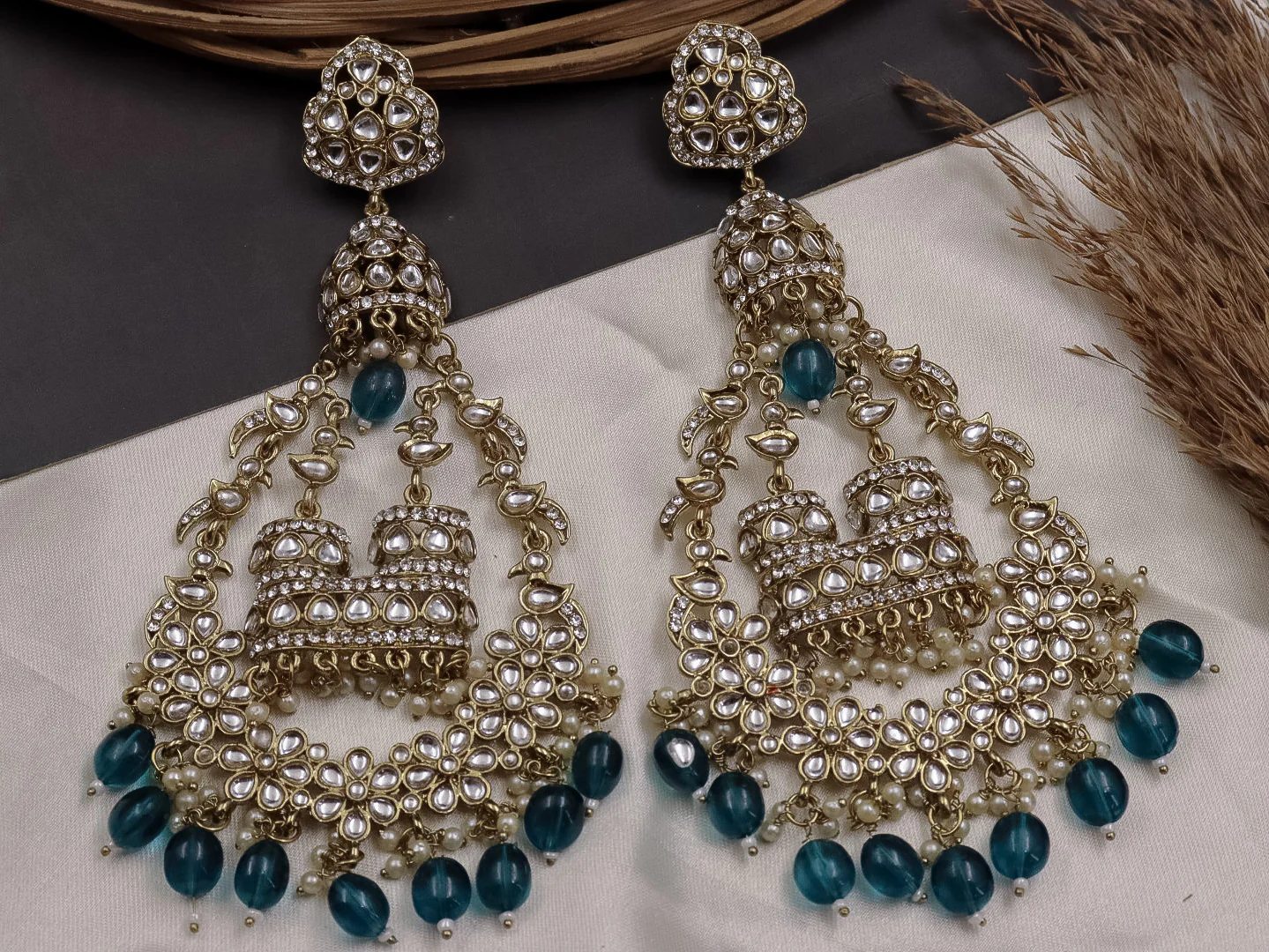 Jhoomar Long Kundan Chandbali - Image 20