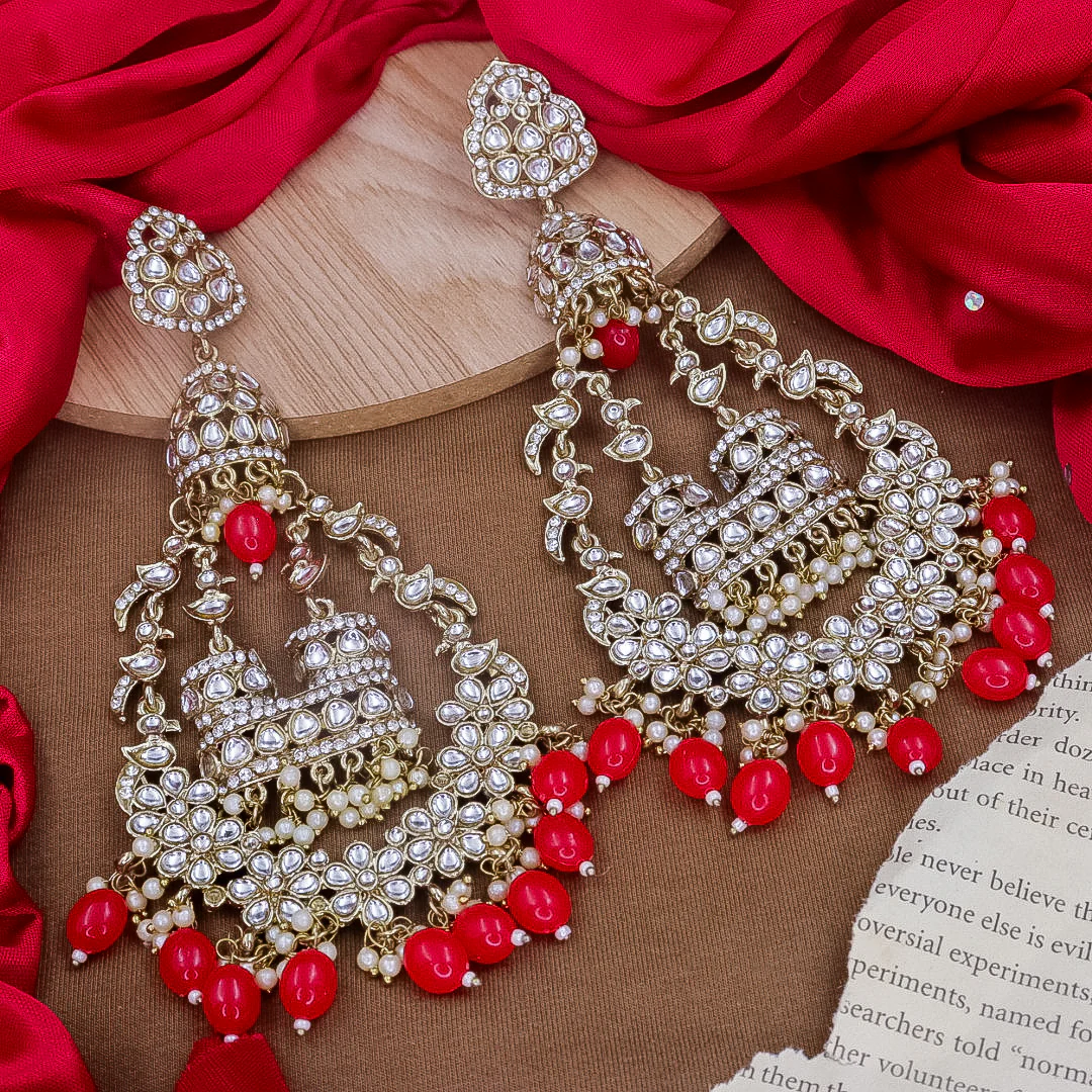 Jhoomar Long Kundan Chandbali - Image 3