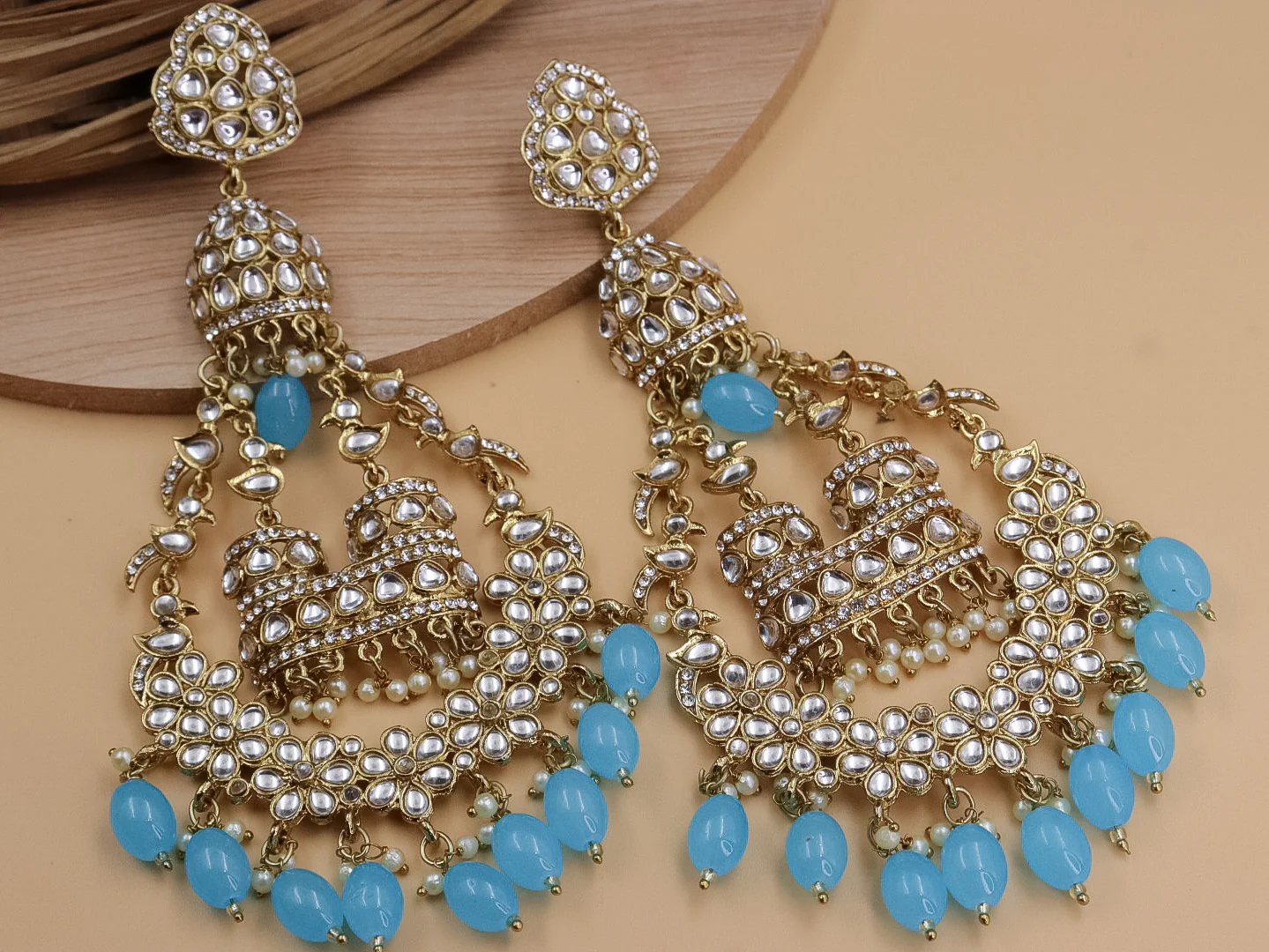 Jhoomar Long Kundan Chandbali - Image 4