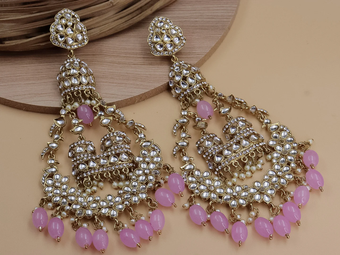Jhoomar Long Kundan Chandbali - Image 5