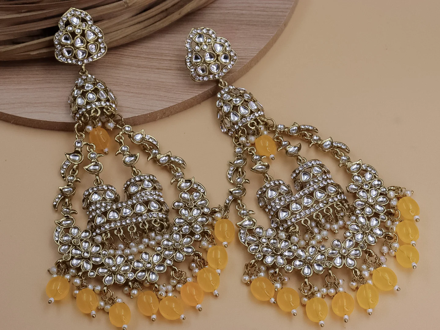Jhoomar Long Kundan Chandbali - Image 8