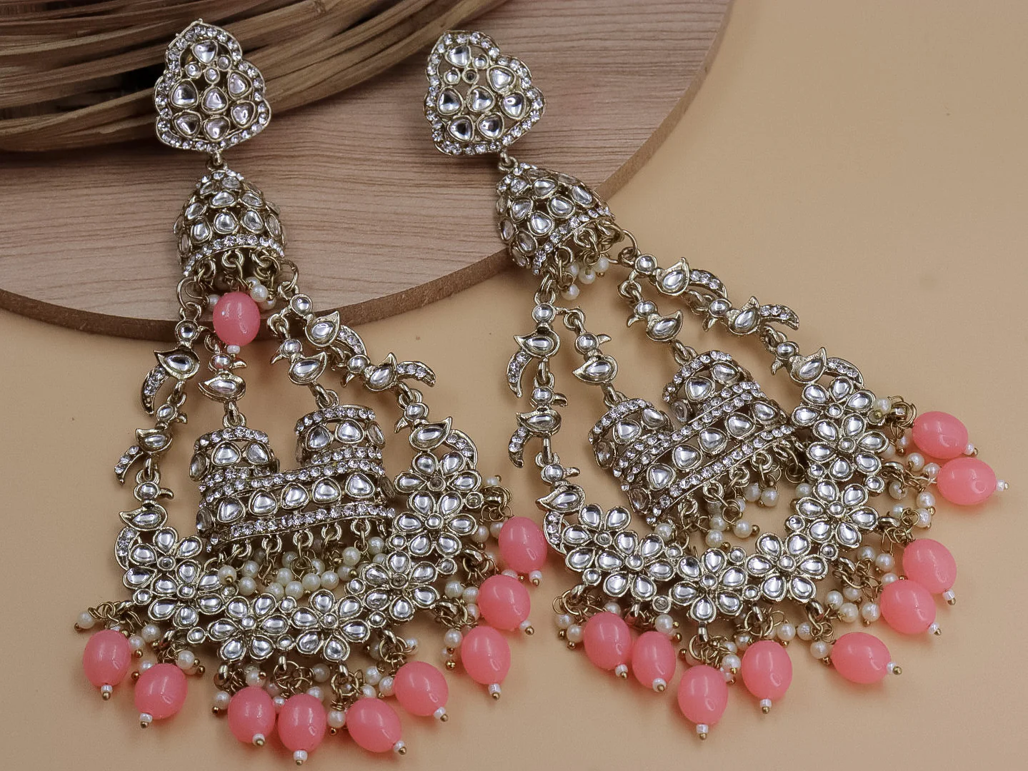 Jhoomar Long Kundan Chandbali - Image 9